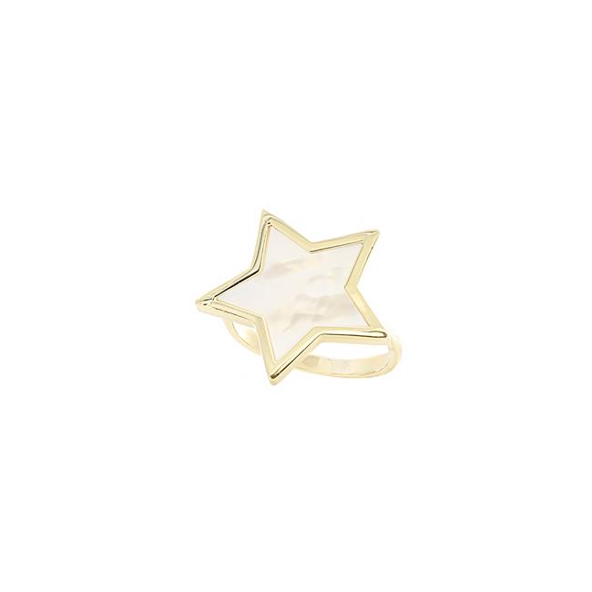 London Collection 14k Yellow Gold Mother of Pearl Large Star Ring