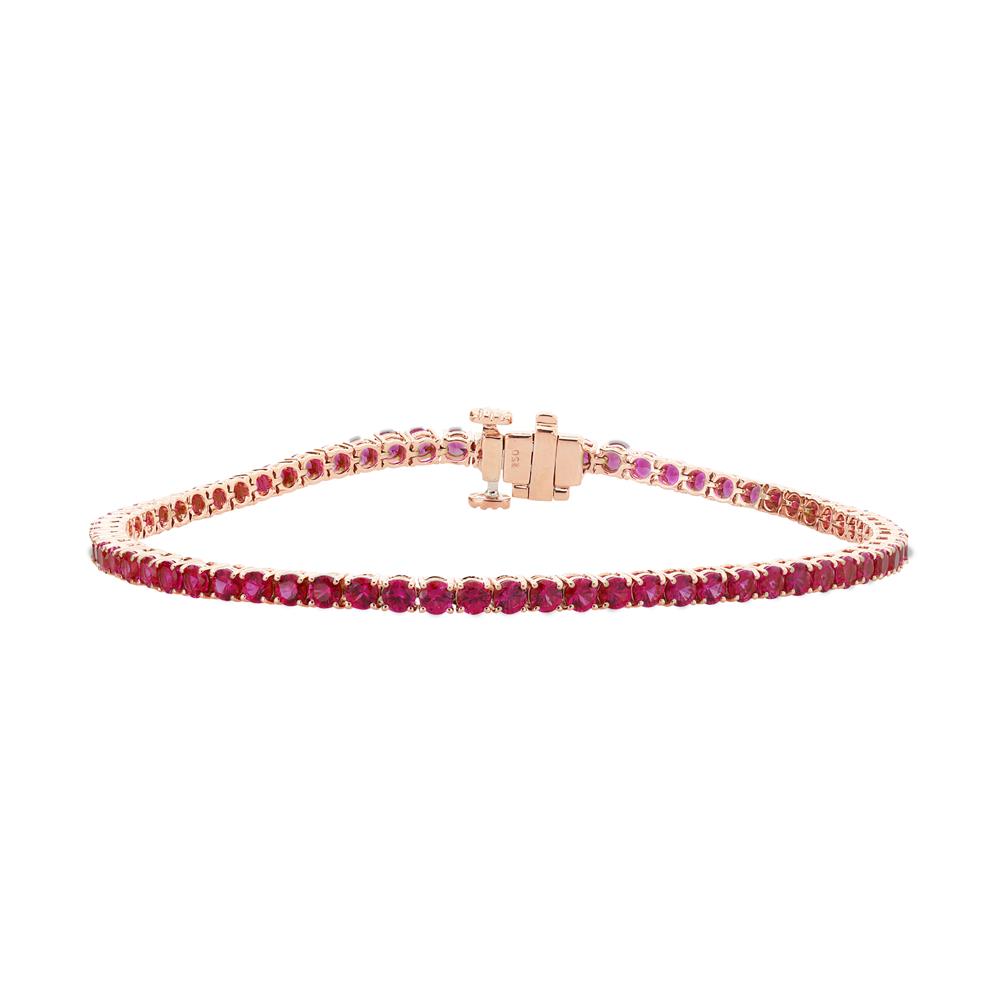 London Collection Rose Gold Round Ruby Bracelet