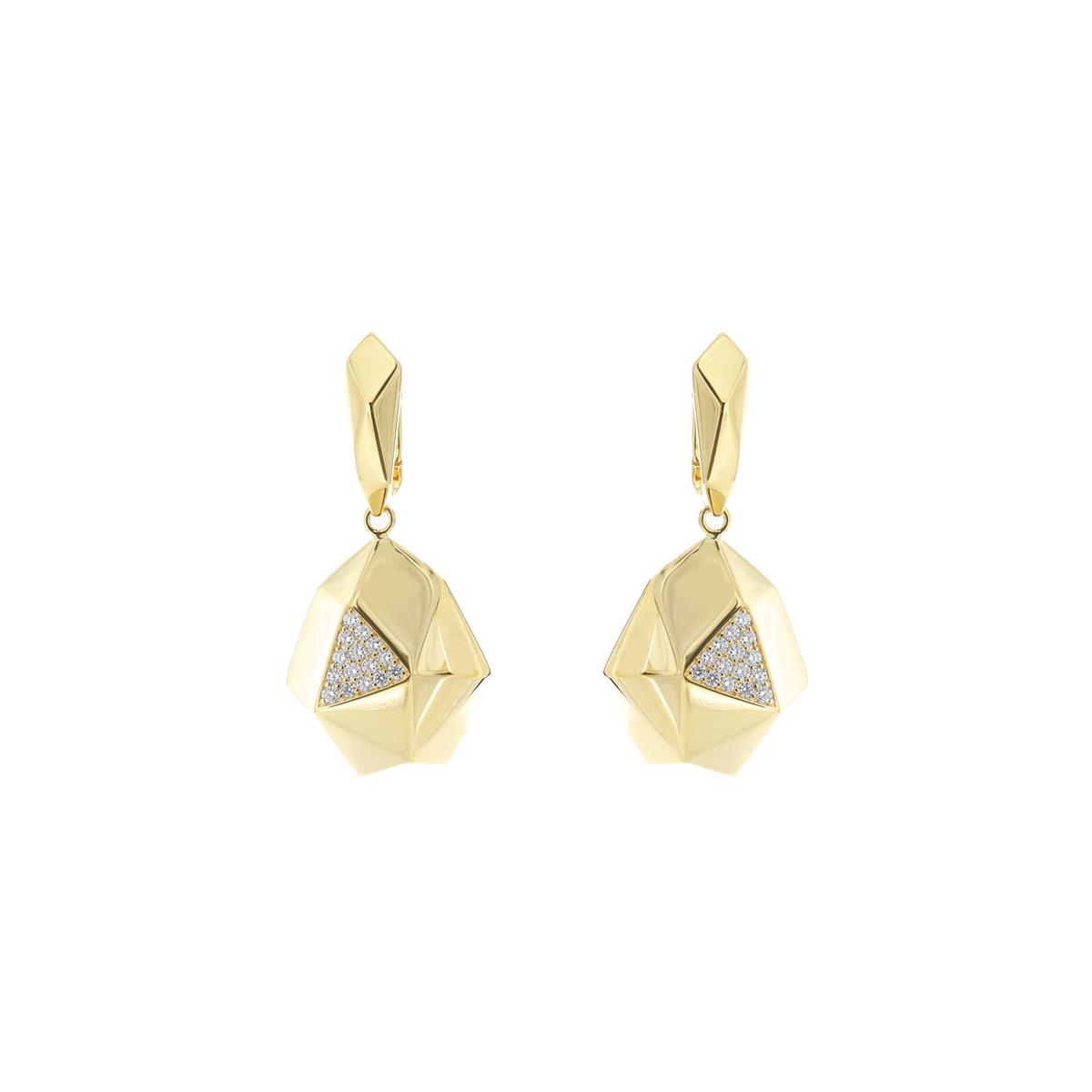 London Collection 18k Geometric Diamond Drop Earrings