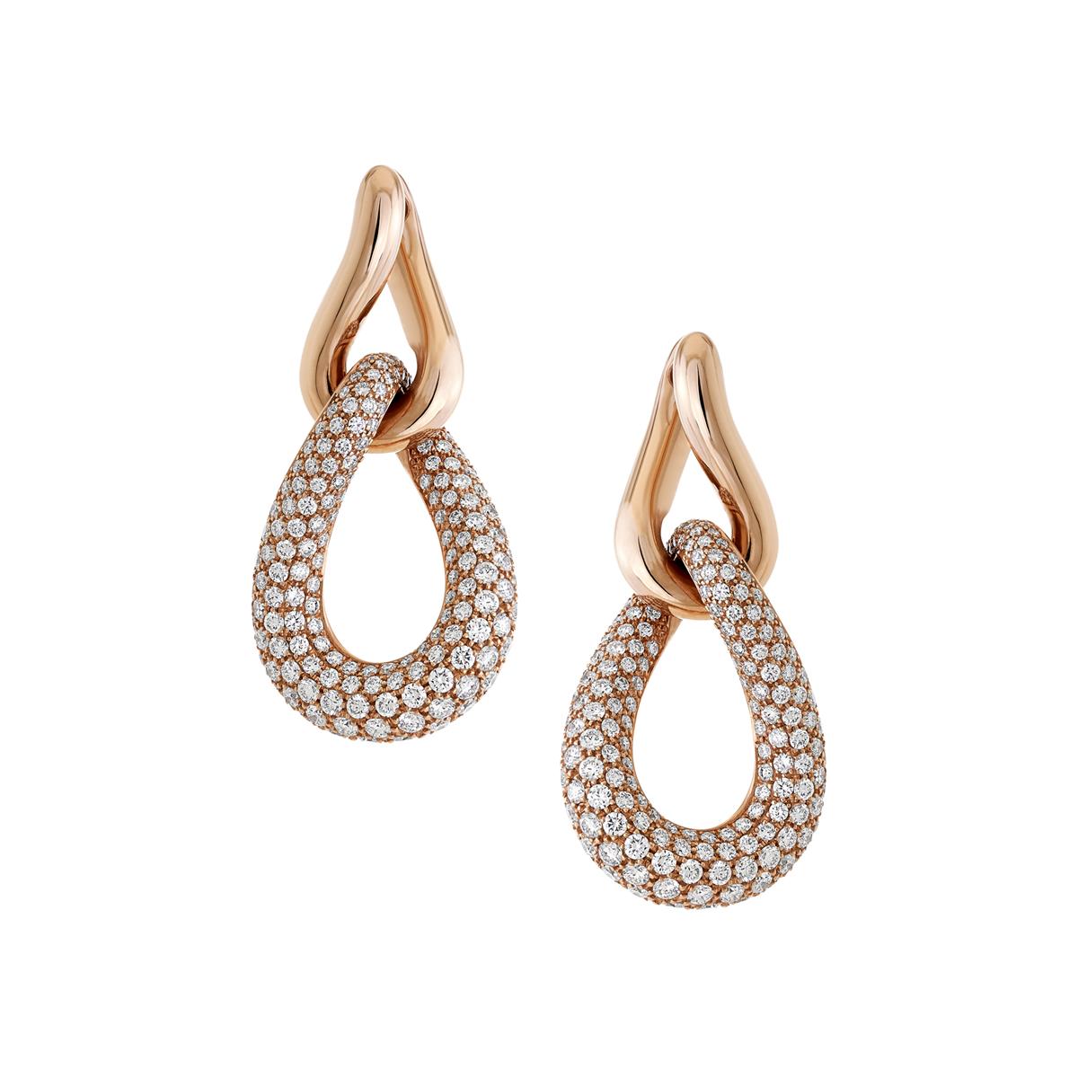 London Collection 18k Diamond Twist Link Earrings