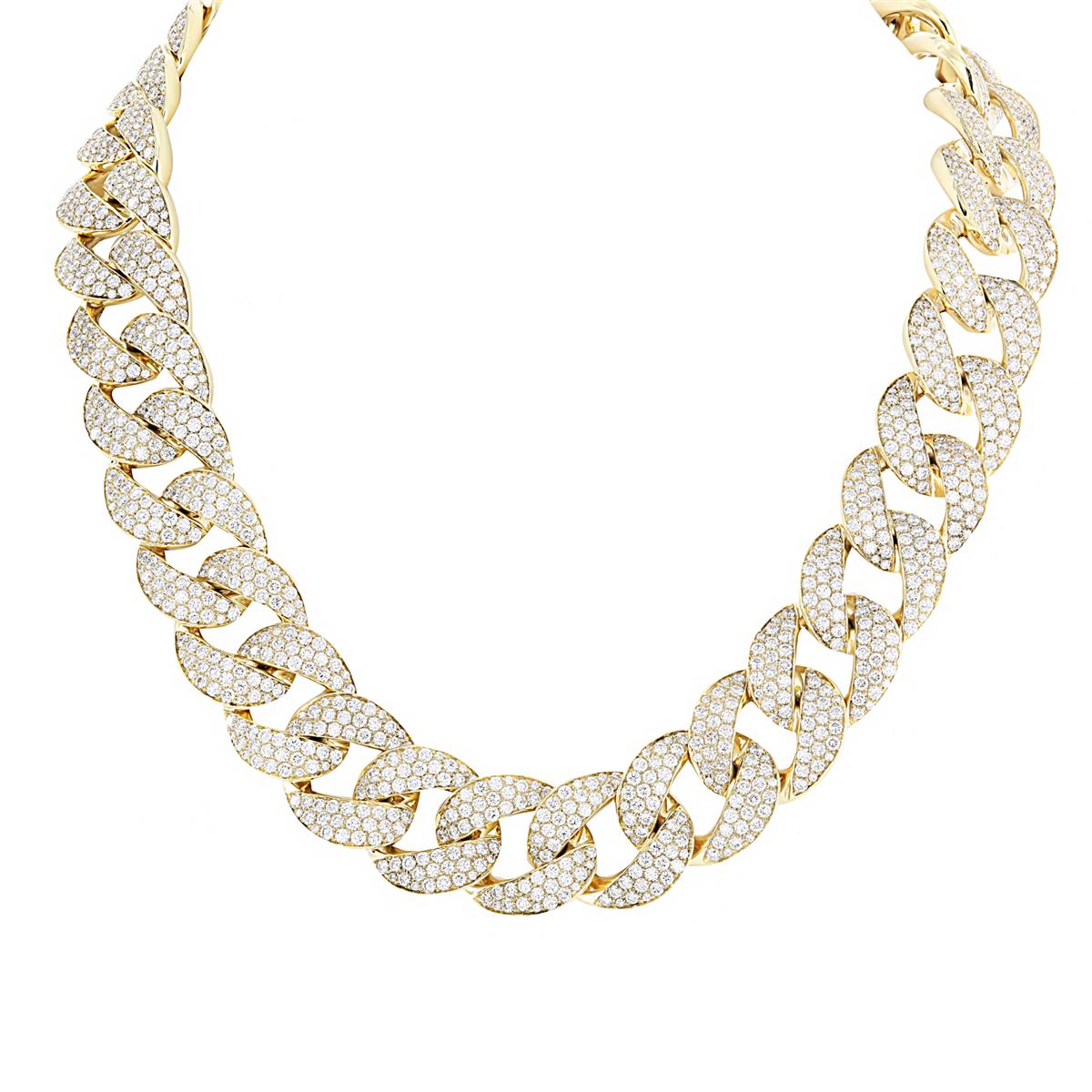 London Collection 18k Yellow Gold Extra Large Pave Diamond Curb Chain Necklace