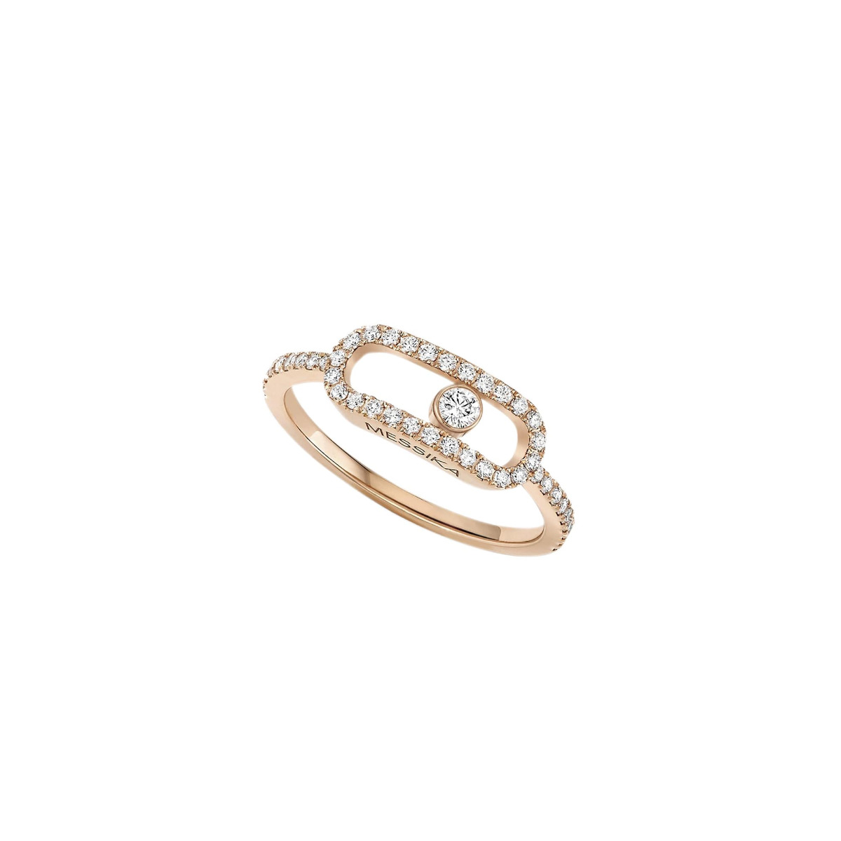 Messika Move Uno 18k Gold Pave Diamond Ring