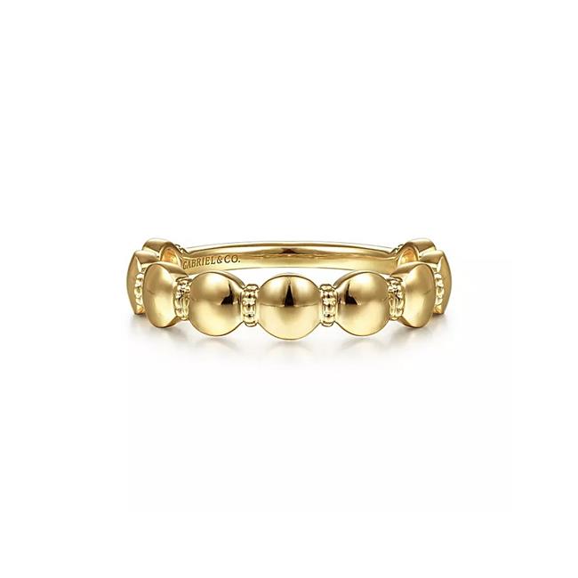 Gabriel & Co Bridal 14k Yellow Gold Round Station Stackable Ring