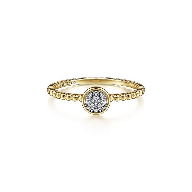 Gabriel & Co Bridal 14k Yellow Gold Diamond Bezel Cluster Ring