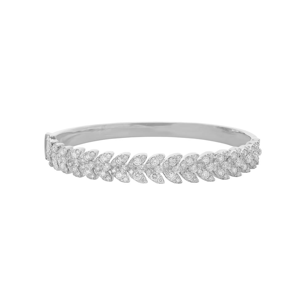 London Collection 14k Diamond Leaf Bangle Bracelet