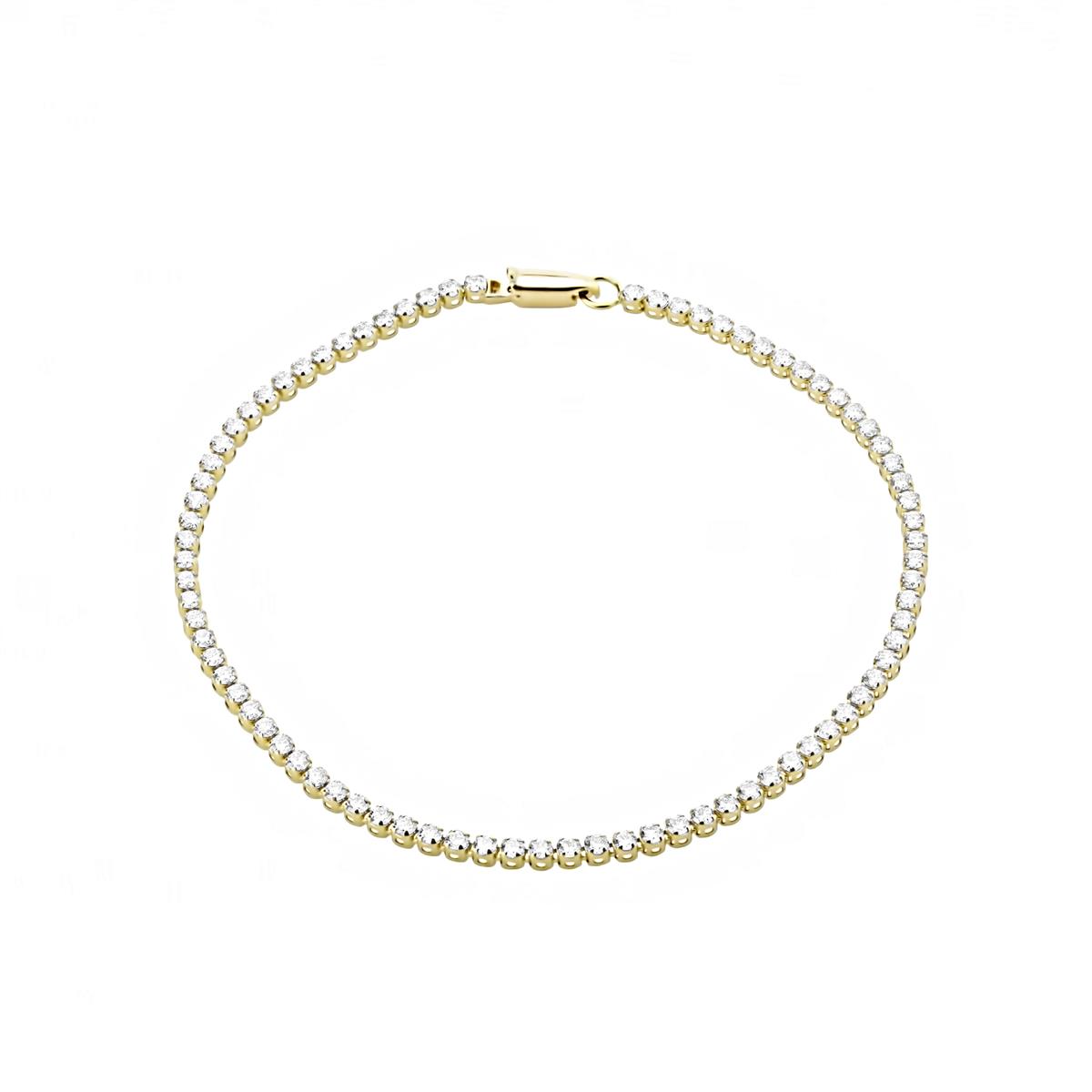 London Collection 14k Yellow Gold Diamond Micro Tennis Bracelet