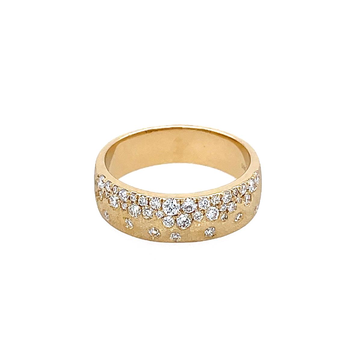 London Collection Confetti Yellow Gold Scattered Diamond Cigar Band