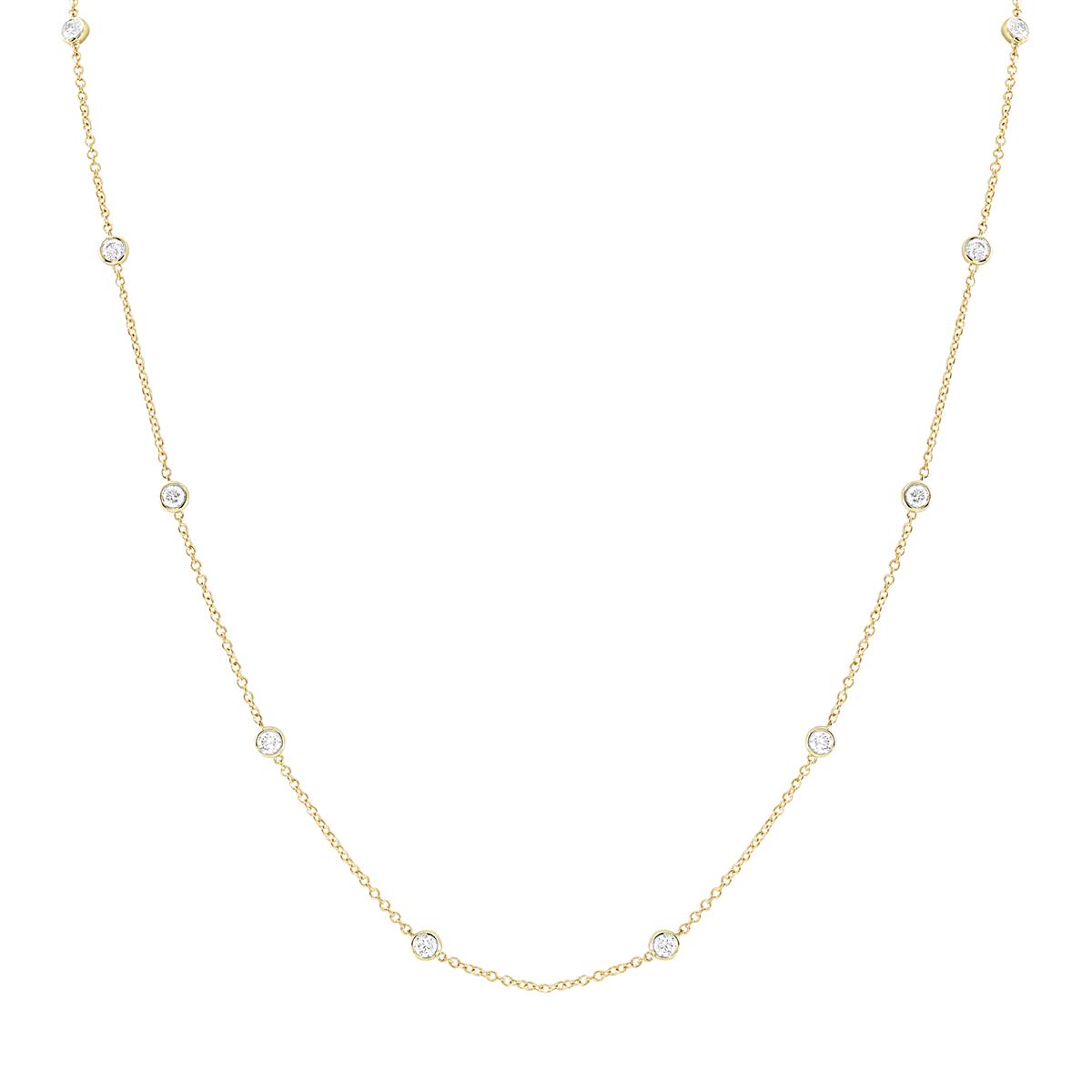 London Collection Yellow Gold Diamond By The Yard Necklace 36"