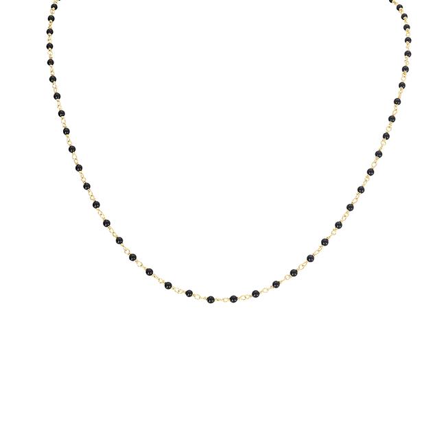 London Collection 14k Yellow Gold Onyx Beaded Necklace