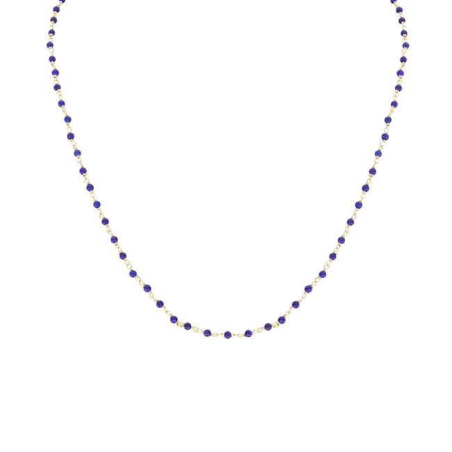 London Collection 14k Yellow Gold Lapis Beaded Necklace