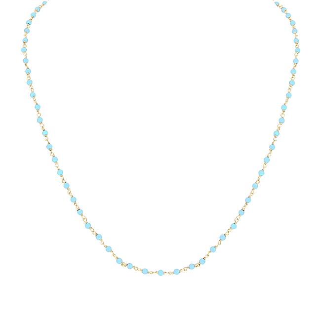 London Collection 14k Yellow Gold Turquoise Beaded Necklace