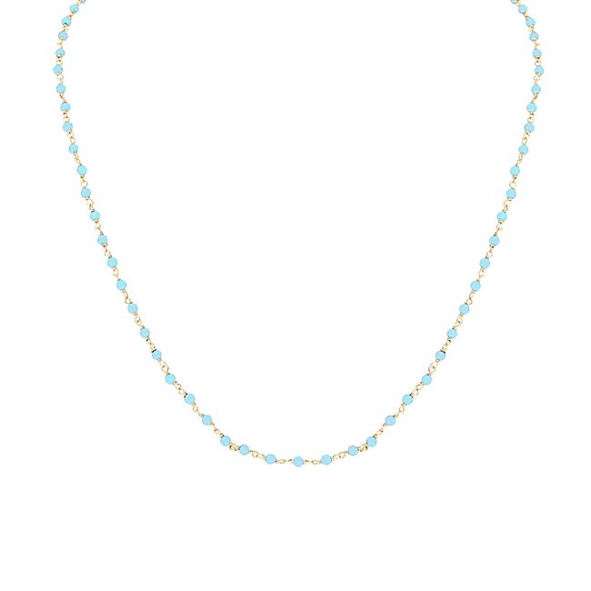 London Collection 14k Yellow Gold Turquoise Beaded Necklace