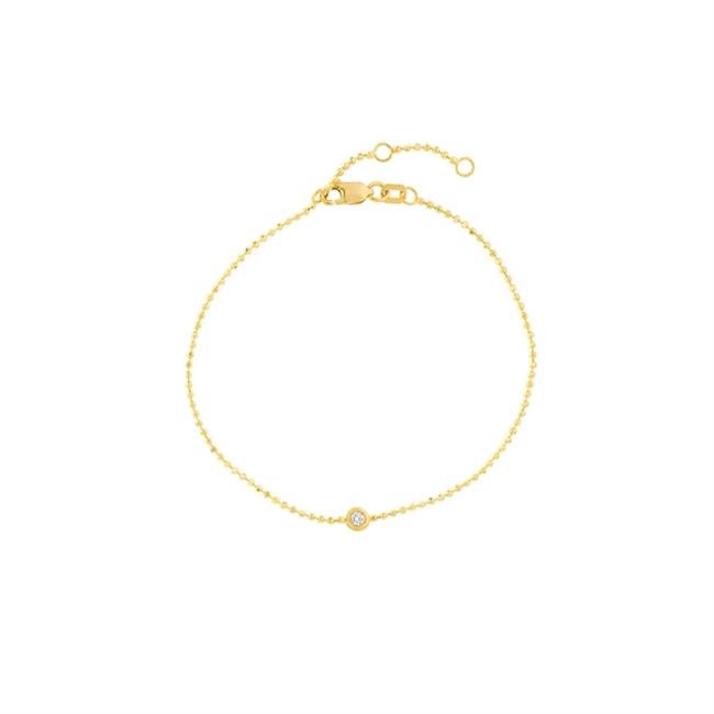 London Collection 14k Gold Diamond Ball Chain Bracelet