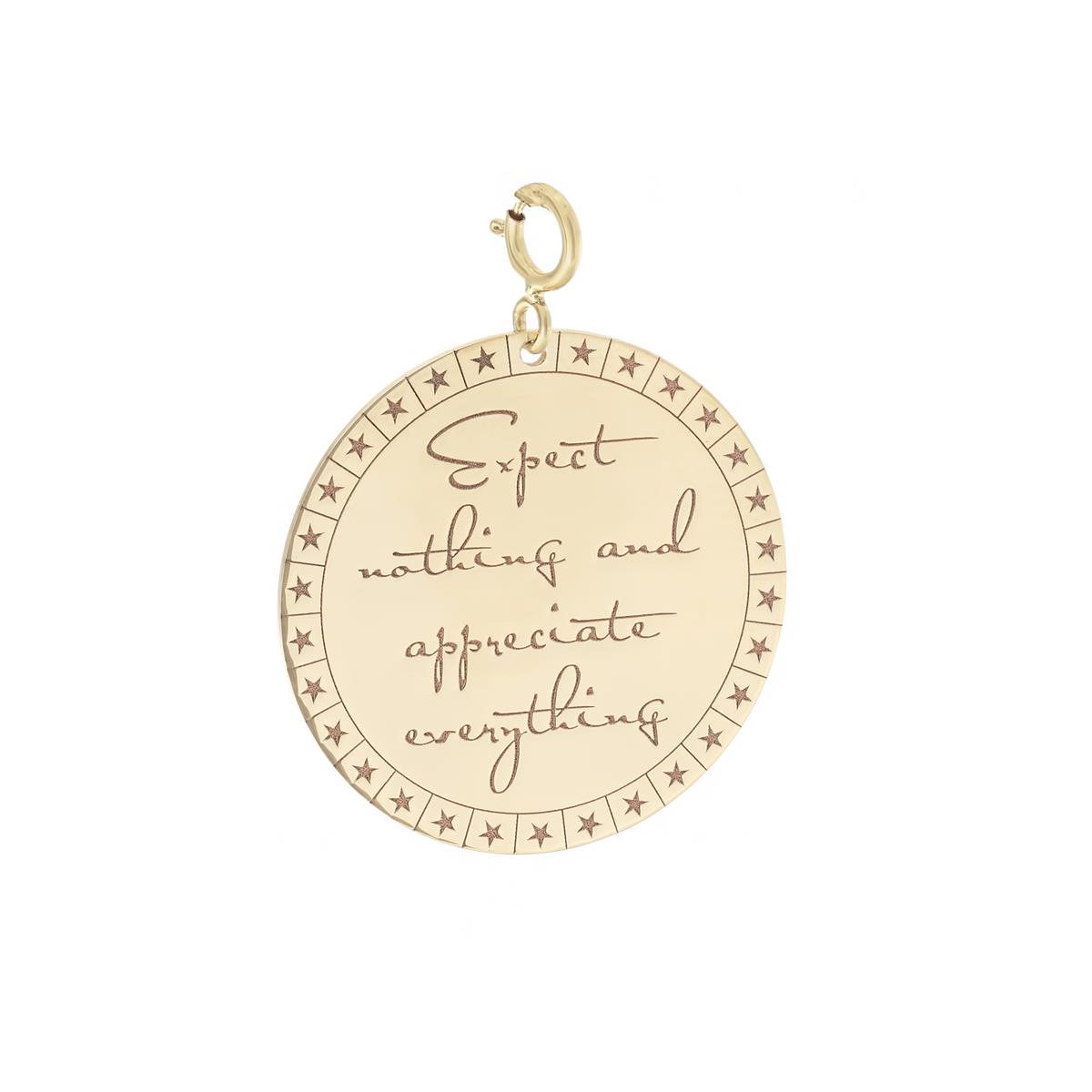 Zoe Chicco 14k Yellow Gold Expect Nothing and Appreciate Everything Pendant