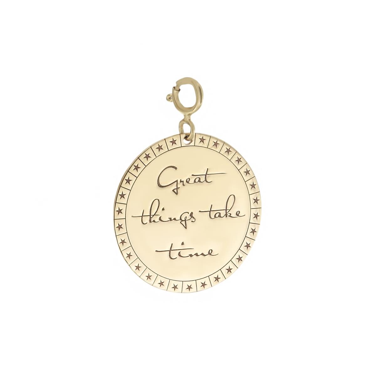 Zoe Chicco 14k Yellow Gold Great Things Take Time Charm Pendant