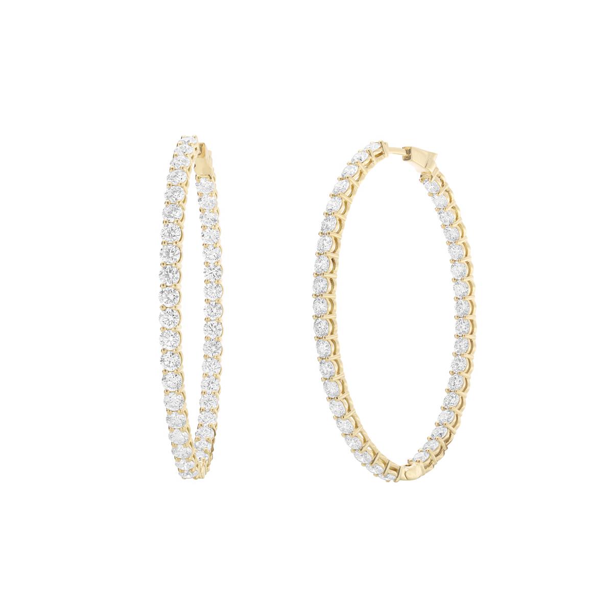 London Collection 18k Inside Out Diamond Hoops