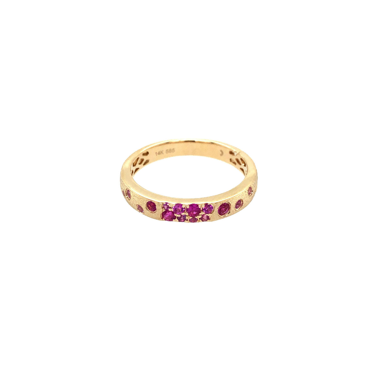 London Collection Confetti Yellow Gold Pink Sapphire Band