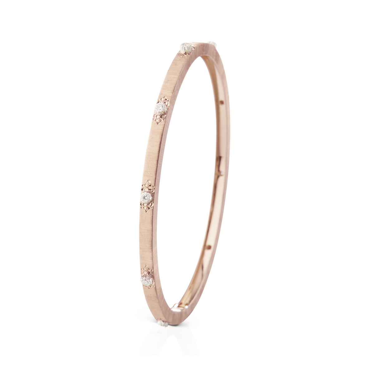 Buccellati Macri 18k Rose Gold and Diamond Bangle Bracelet