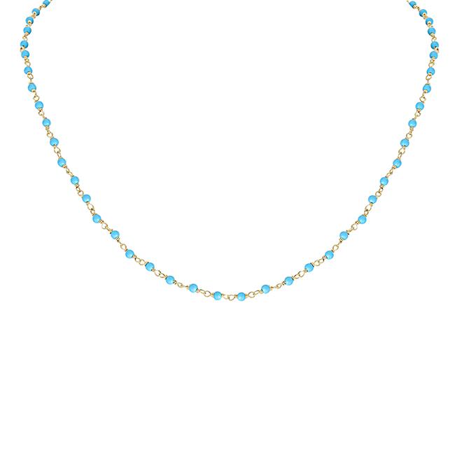 London Collection 14k Yellow Gold and Gemstone Bead 16" Necklace