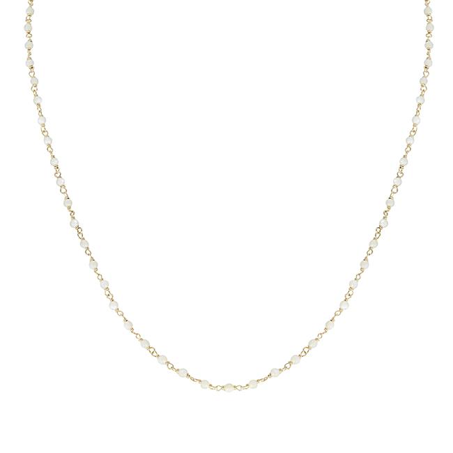 London Collection 14k Yellow Gold Mother of Pearl Beaded Necklace