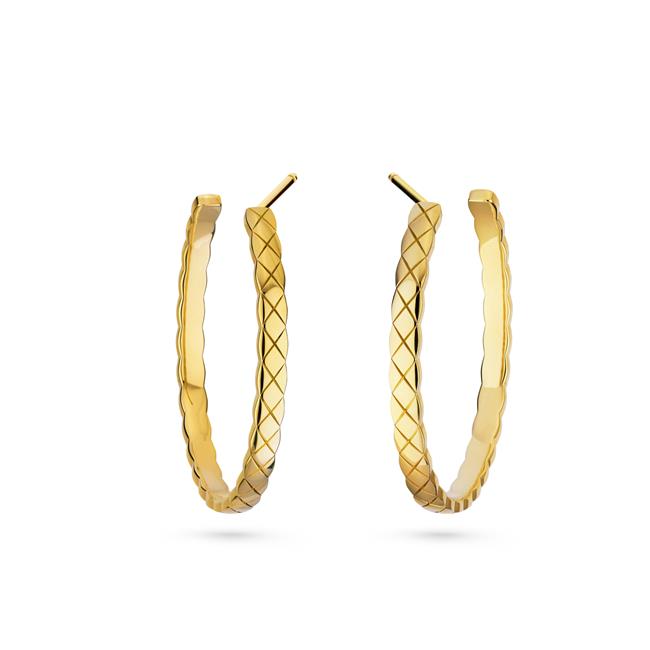 CHANEL COCO CRUSH 18k Yellow Gold Hoop Earrings