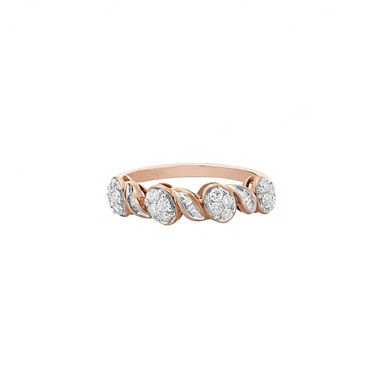 London Collection 14k Gold Mix Diamond Twist Ring