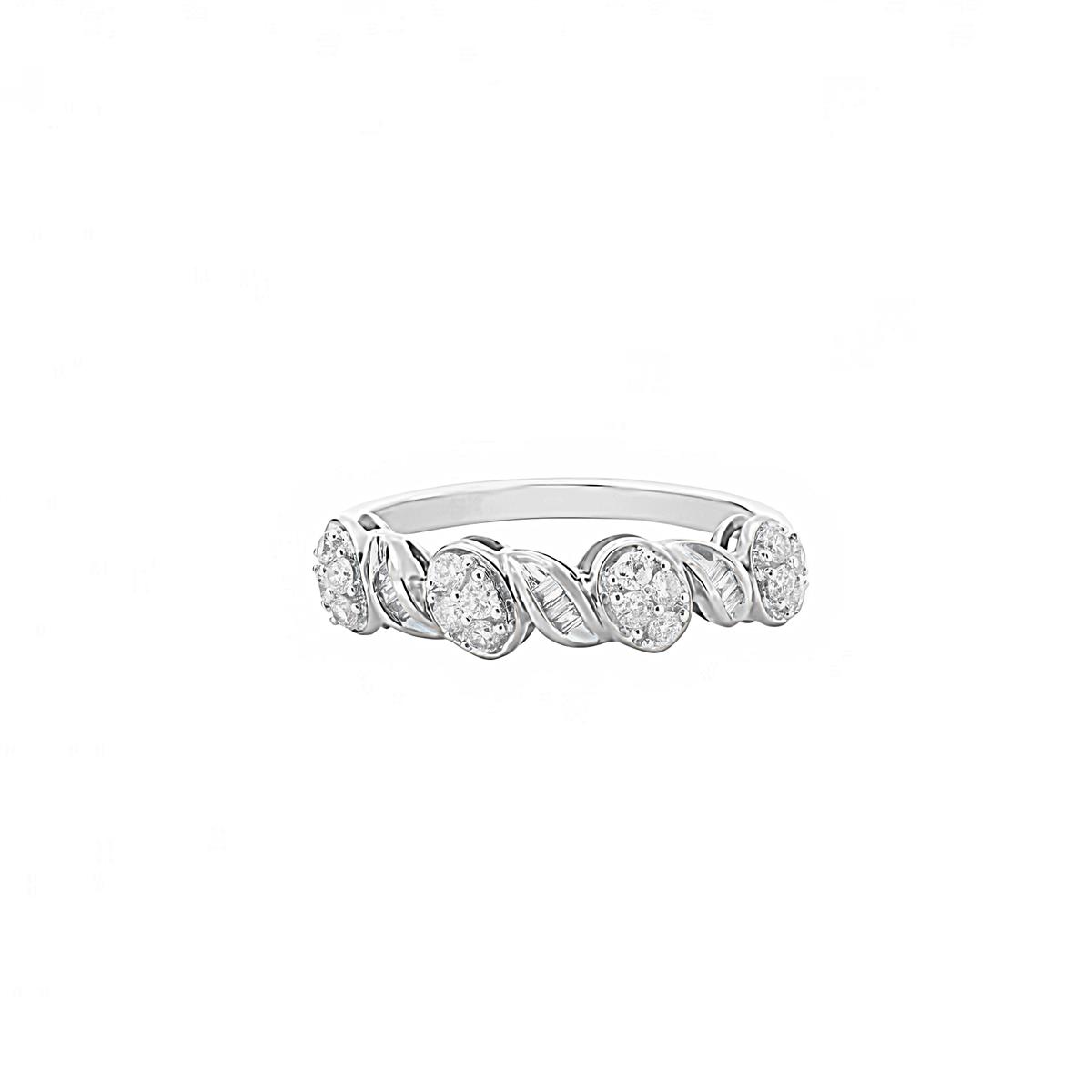 London Collection 14k Gold Mix Diamond Twist Ring