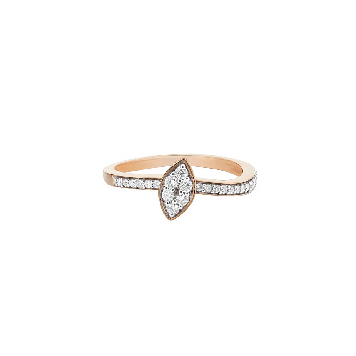 London Collection 14k Gold Marquise Curve Diamond Stack Ring