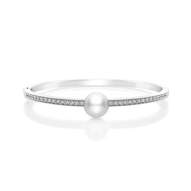 Mikimoto Classic White South Sea Cultured Pearl and Diamond Bracelet