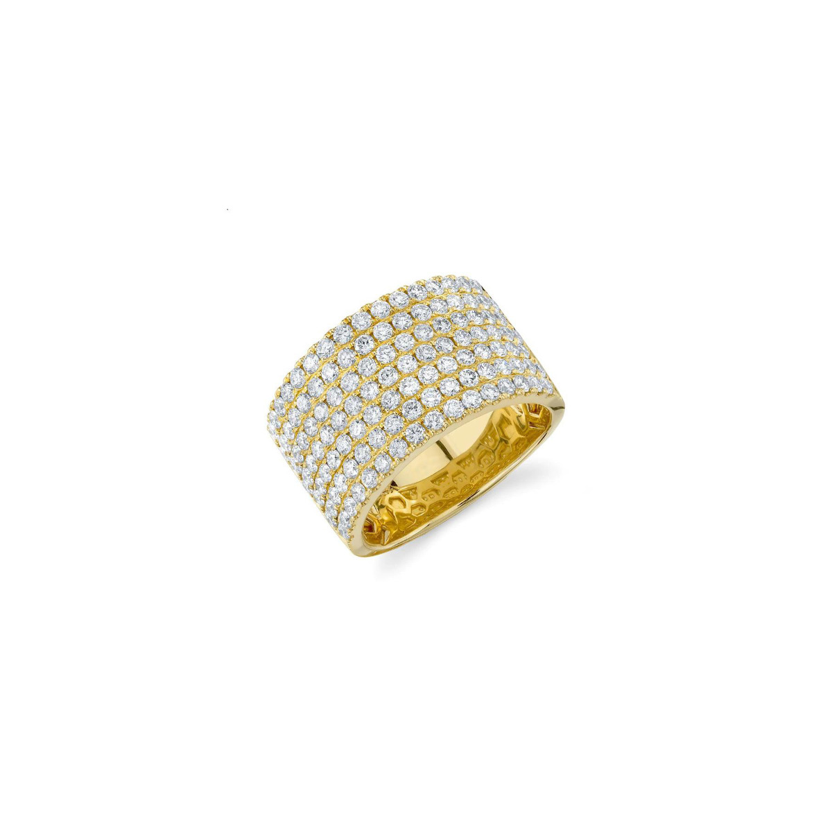 London Collection 14k Yellow Gold Pave Diamond Wide Band