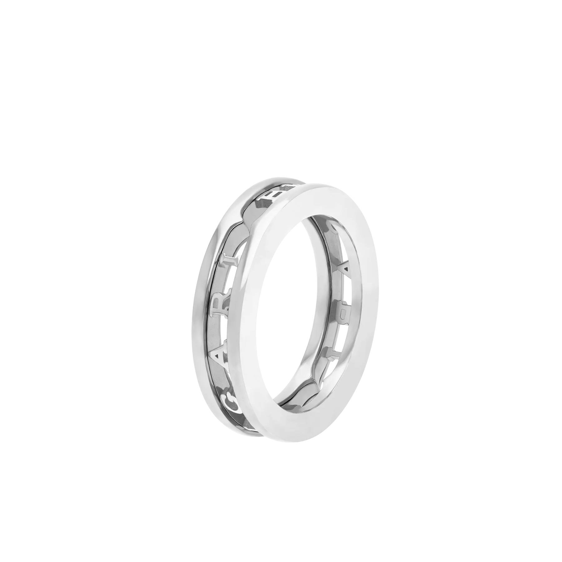 Bvlgari B.zero1 18k White Gold Logo Ring