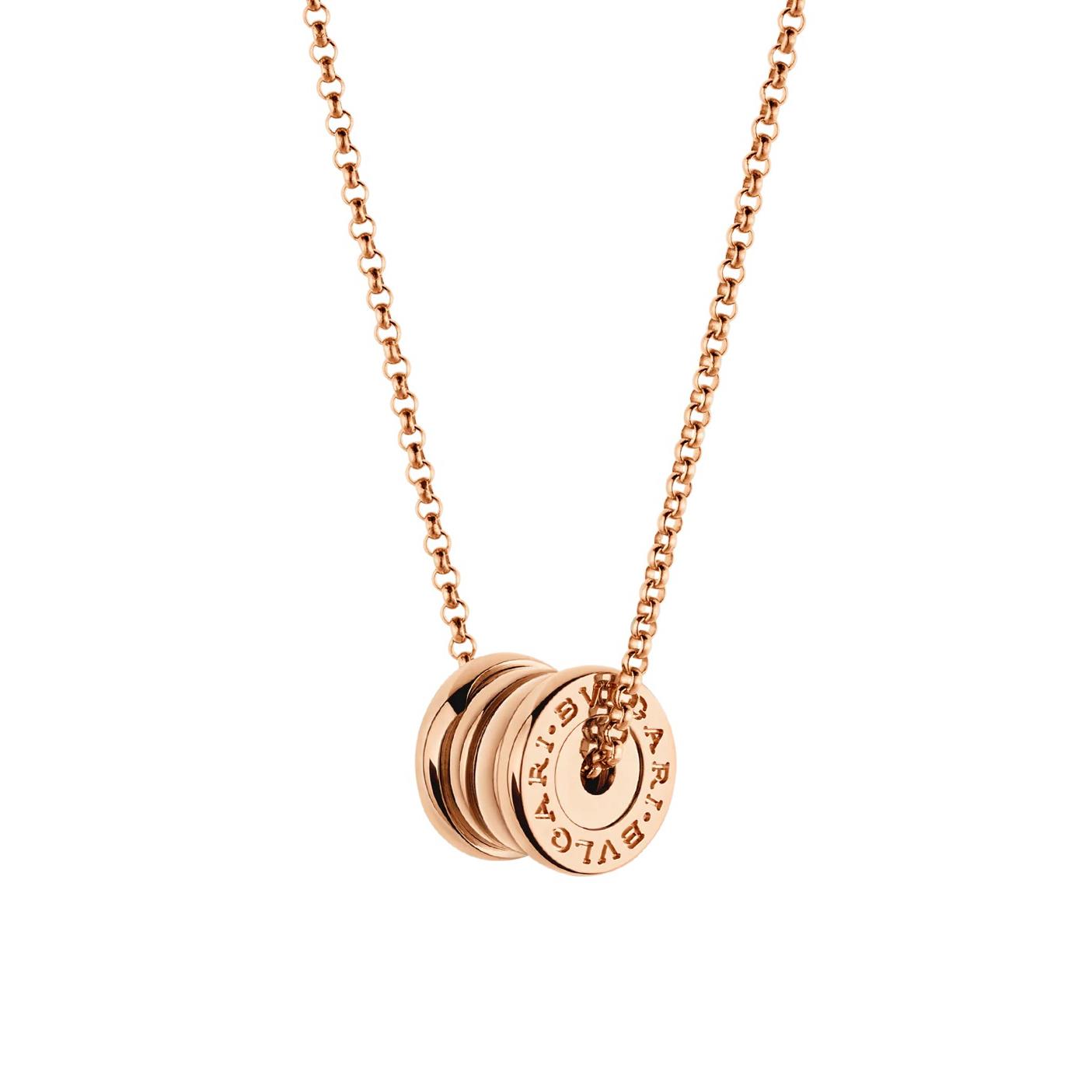 Bvlgari B.zero1 18k Rose Gold Round Mini Pendant with Chain