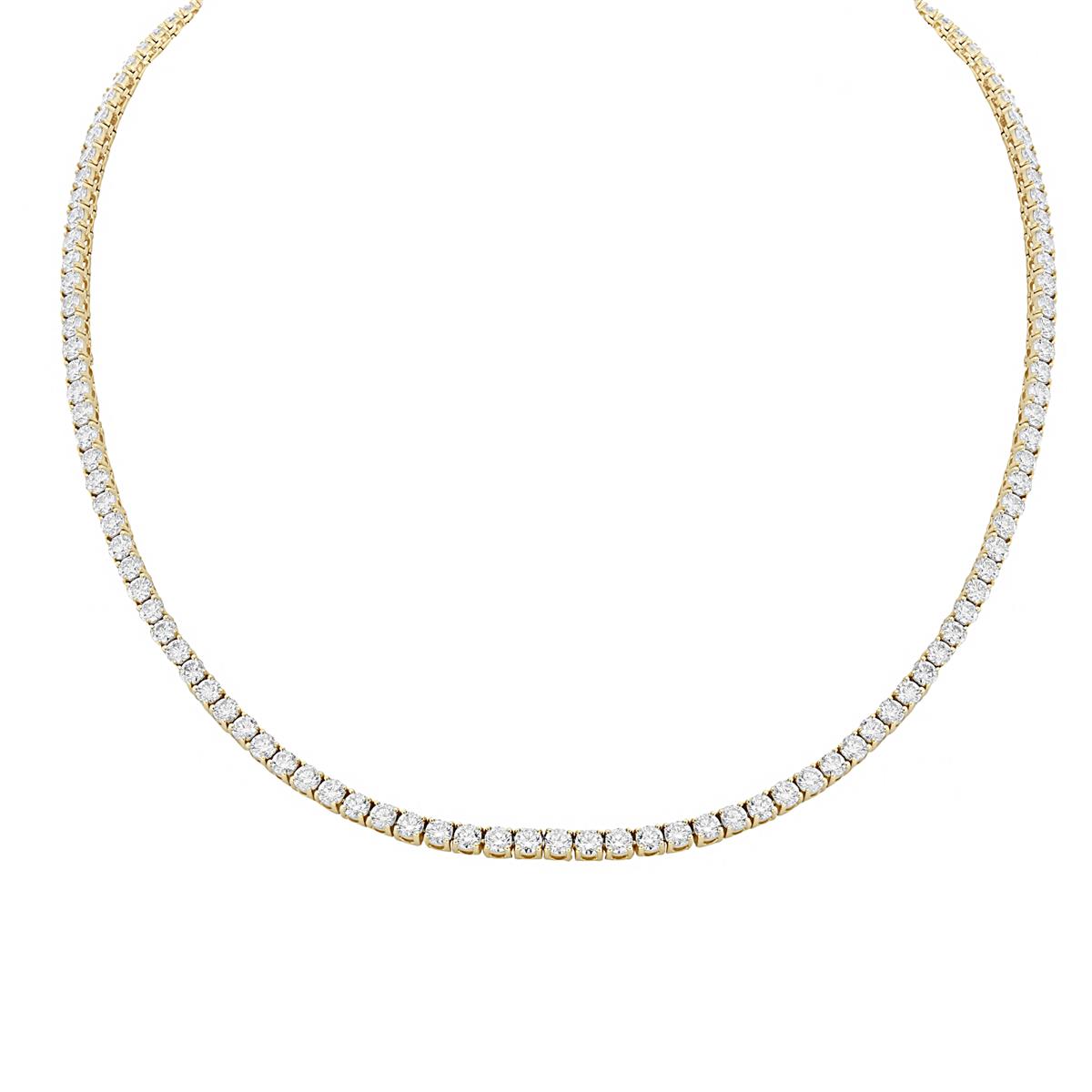 Norman Silverman 18k Yellow Gold Diamond Line Tennis Necklace