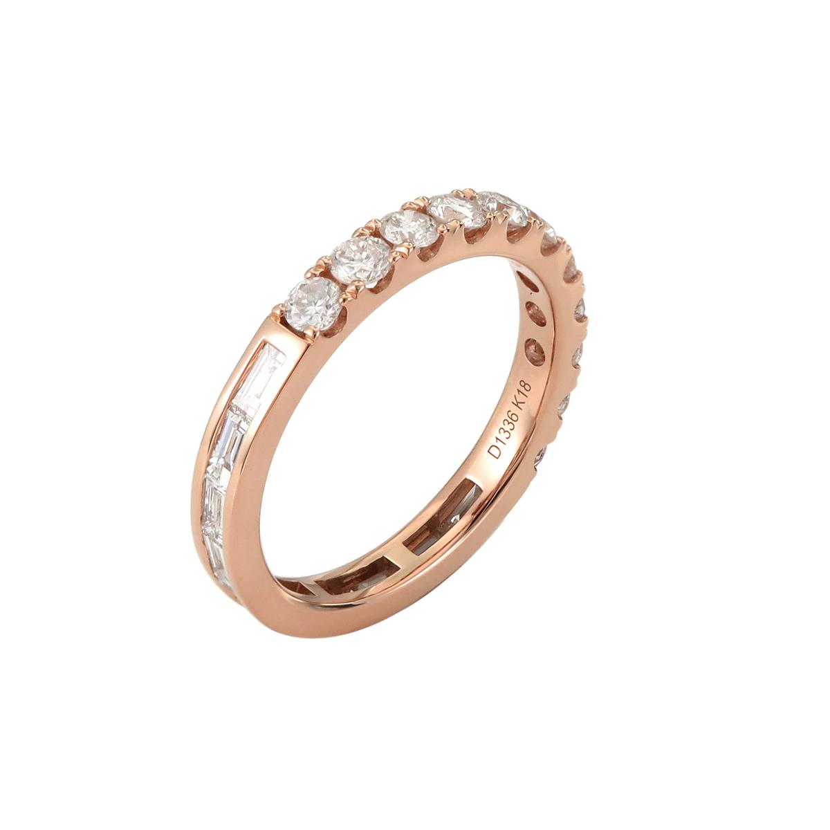 London Collection 18k Rose Gold Baguette and Round Diamond Eternity Band