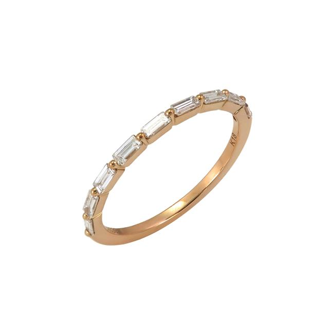 London Collection 18k Rose Gold Baguette Diamond 1/2 Way Band