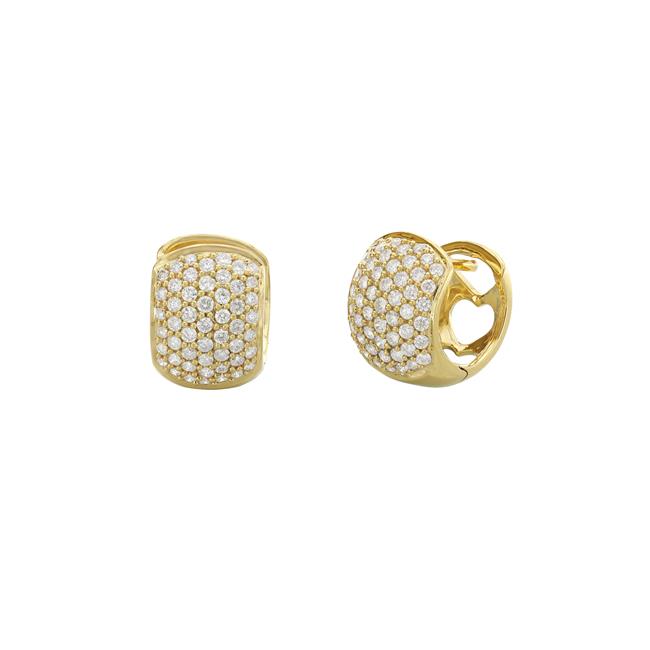 London Collection 18k Yellow Gold Pave Diamond Huggie Earrings