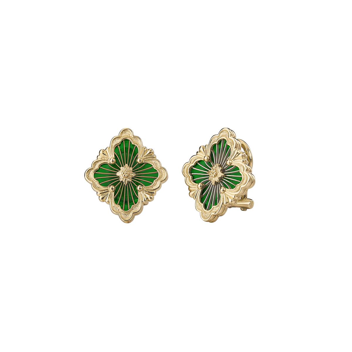 Buccellati Opera Tulle 18k Enamel Stud Earrings