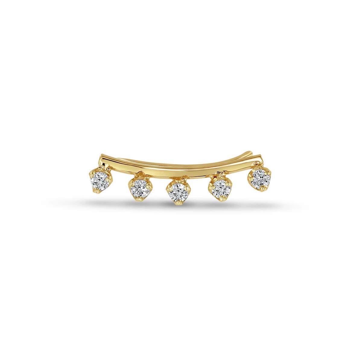 Zoe Chicco 14k Diamond Curved Bar Single Earring