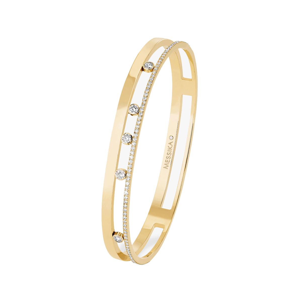 Messika Move Romane 18k Gold Diamond Bangle Bracelet