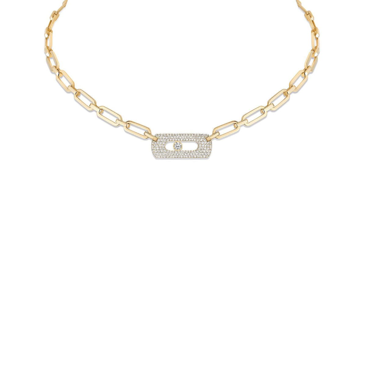 Messika Move Uno 18k Link Diamond Necklace