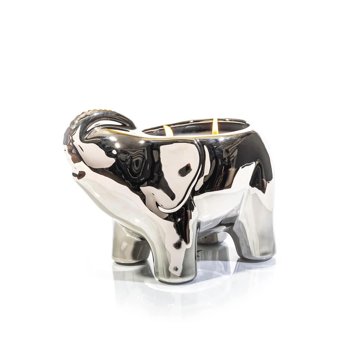 Thompson Ferrier Metallic Silver Elephant Candle