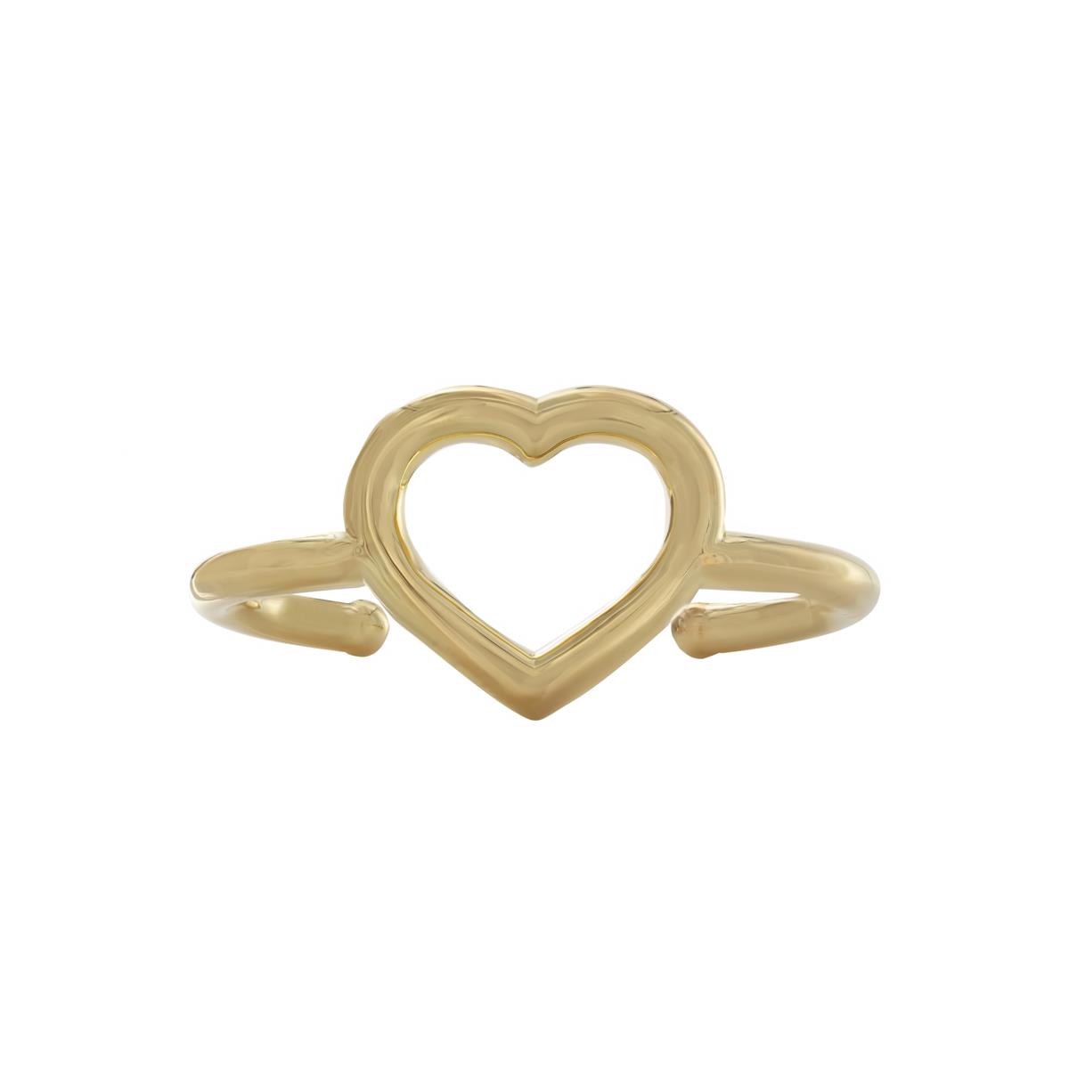 London Collection 14k Yellow Gold Open Heart Cuff Bracelet