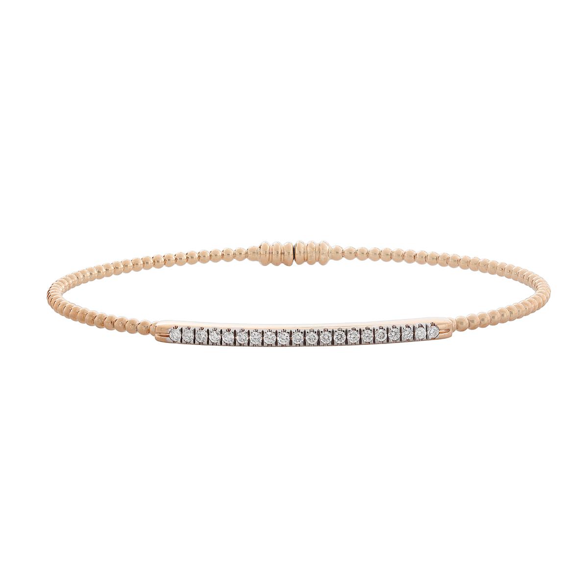 London Collection 18k Gold Channel Set Diamond Bangle Bracelet