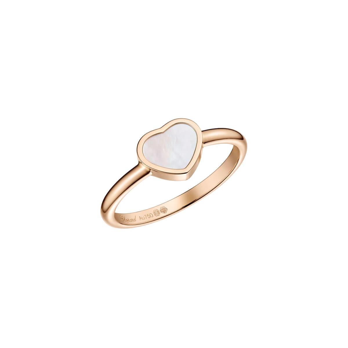 Chopard My Happy Heart 18k Rose Gold Mother of Pearl Ring