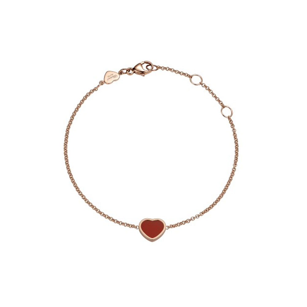 Chopard My Happy Hearts 18k Carnelian Heart Bracelet