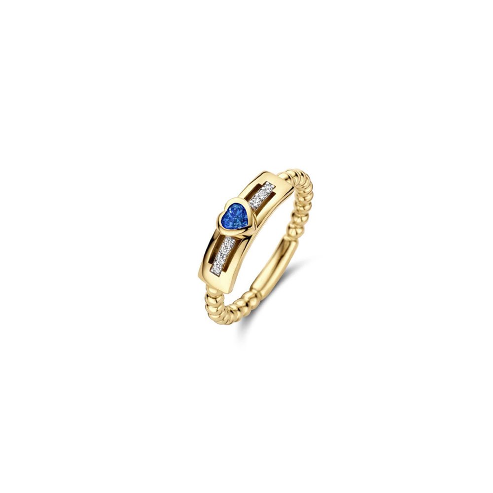 London Collection 18k Gold Diamond and Sapphire Heart Ring