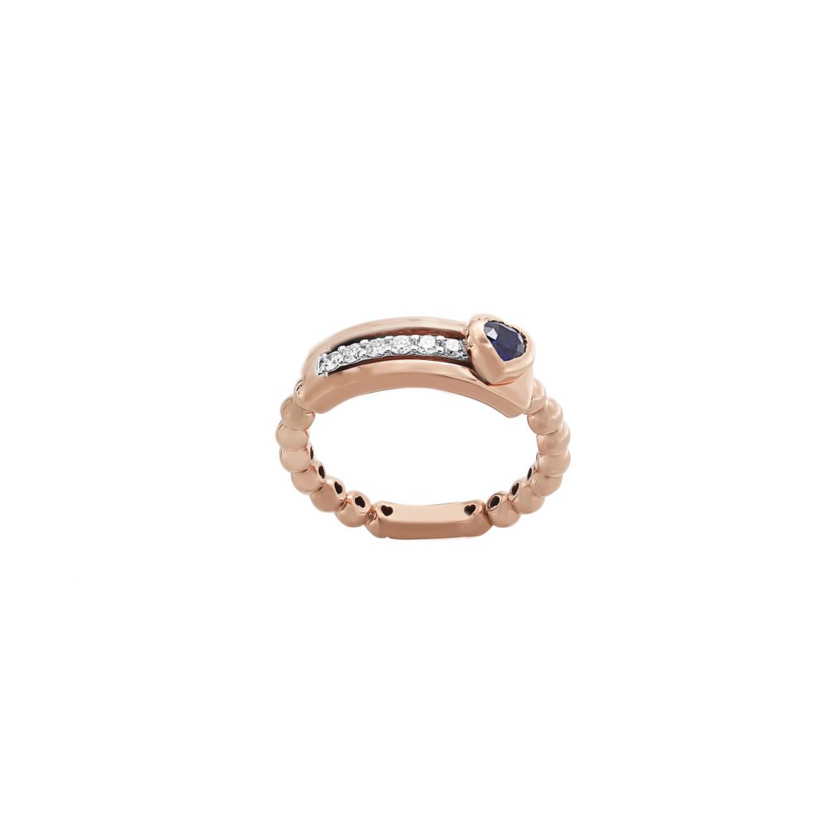 London Collection 18k Gold Diamond and Sapphire Heart Ring