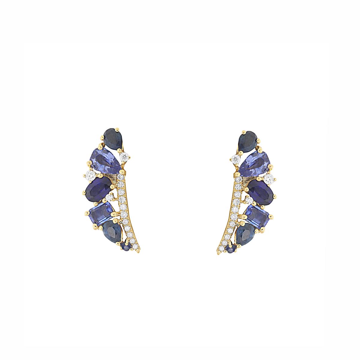 London Collection 18k Diamond and Sapphire Ear Climbers