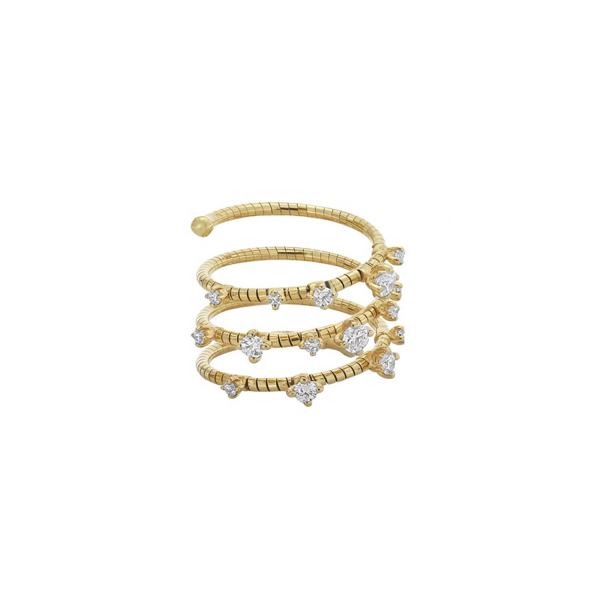 Mattia Cielo 18k Triple Wrap Diamond Spiral Ring