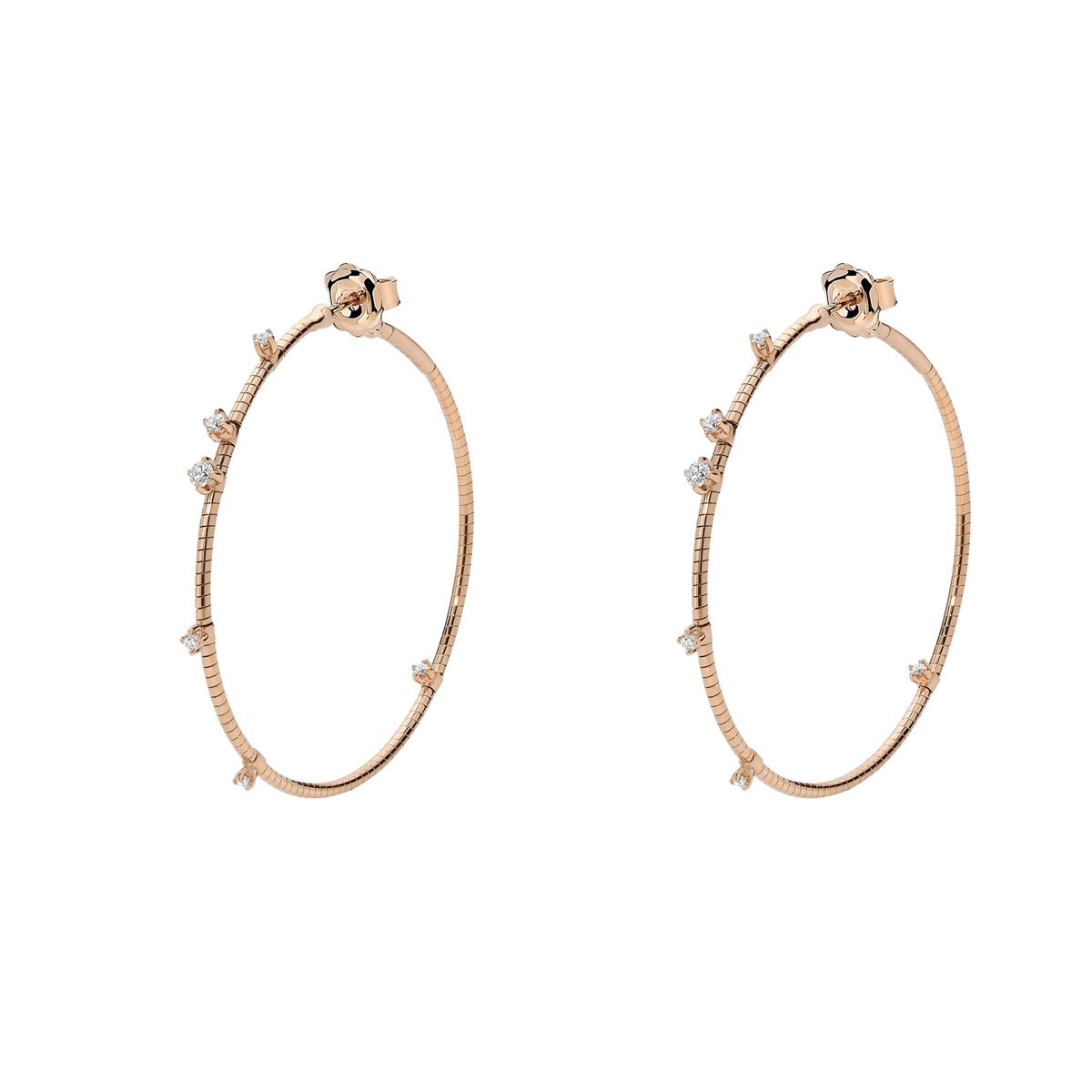 Mattia Cielo 18k Gold Prong Set Diamond Small Hoop Earrings